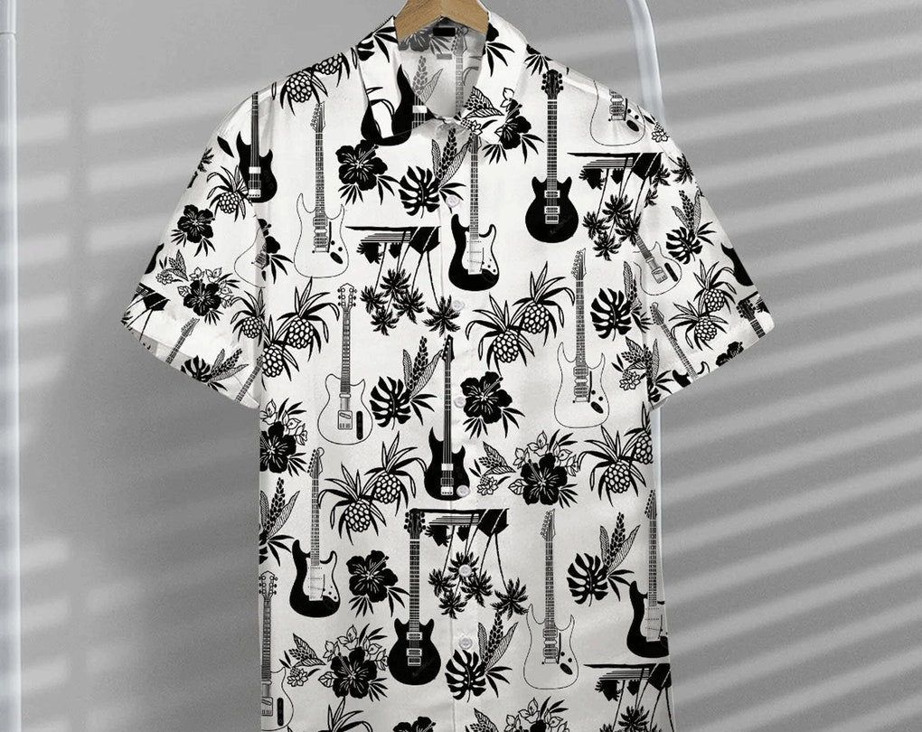 Electric Guitar 3D All Over Printed Hawaii Shirt, Beach Party Matching Shirt For Men/Women, Funny Trendy Hawaiian Shirt, Hawaiian Set Gift,Dad Gift