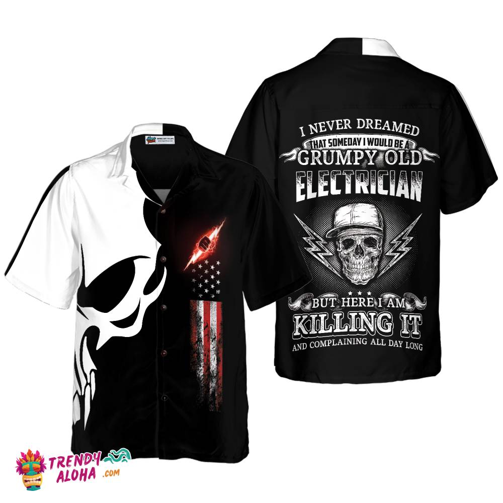 Electrician Proud Skull 4 Hawaiian Shirt Electrician Proud Skull 4 Hawaiian Shirt