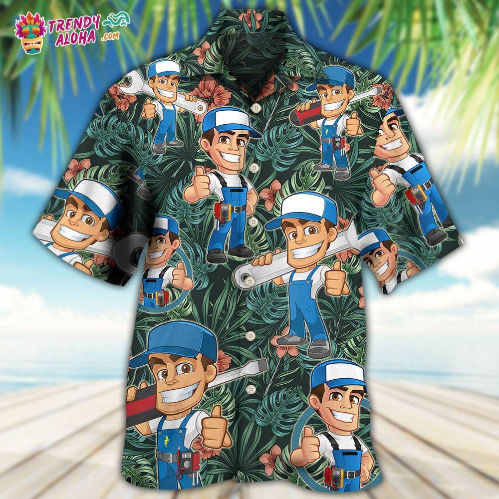 Electrician Tropical Pattern Vibe Hawaiian Shirt – Trendy Aloha