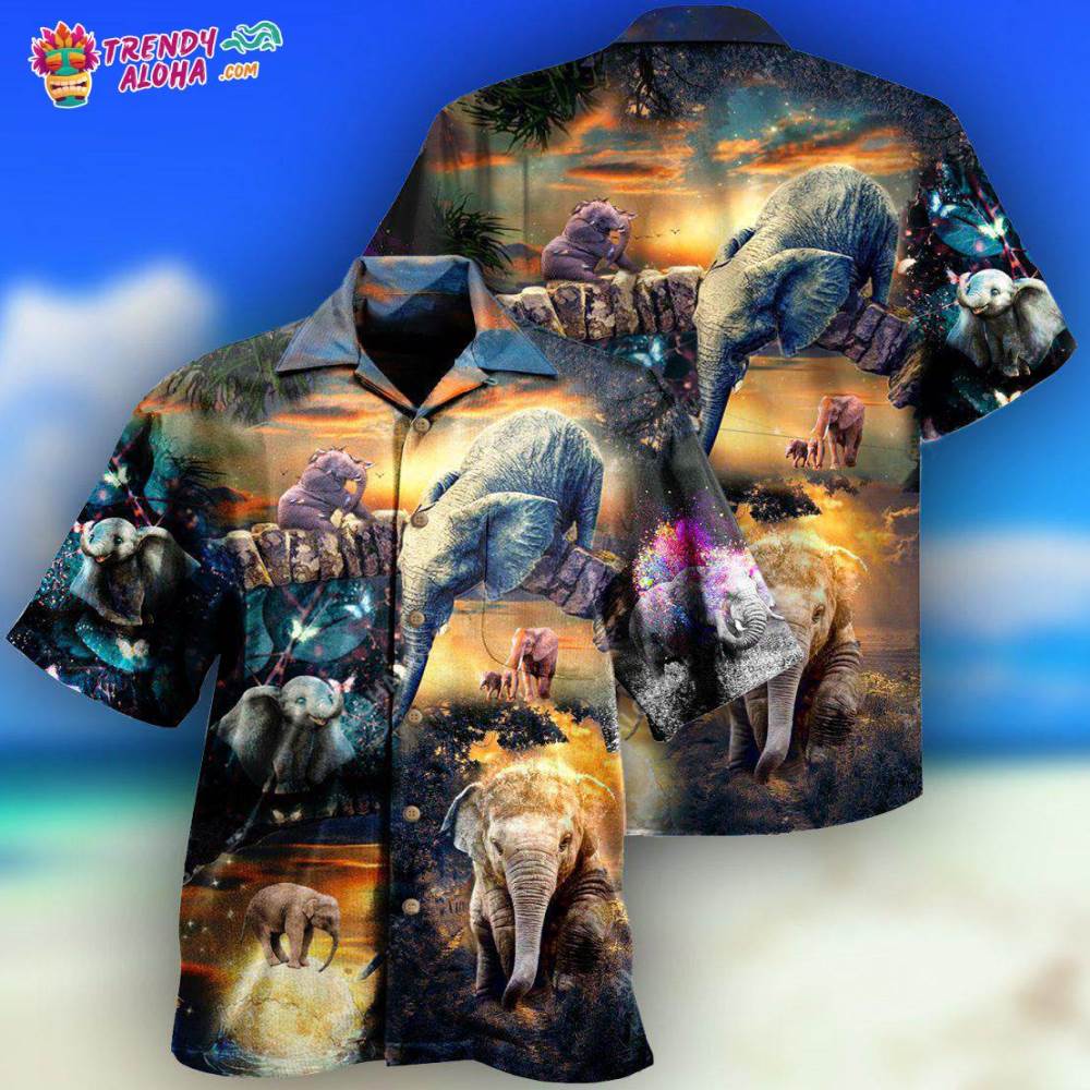 Elephant All Good Things Are Wild And Free Elephant Hawaiian Shirt – Trendy Aloha