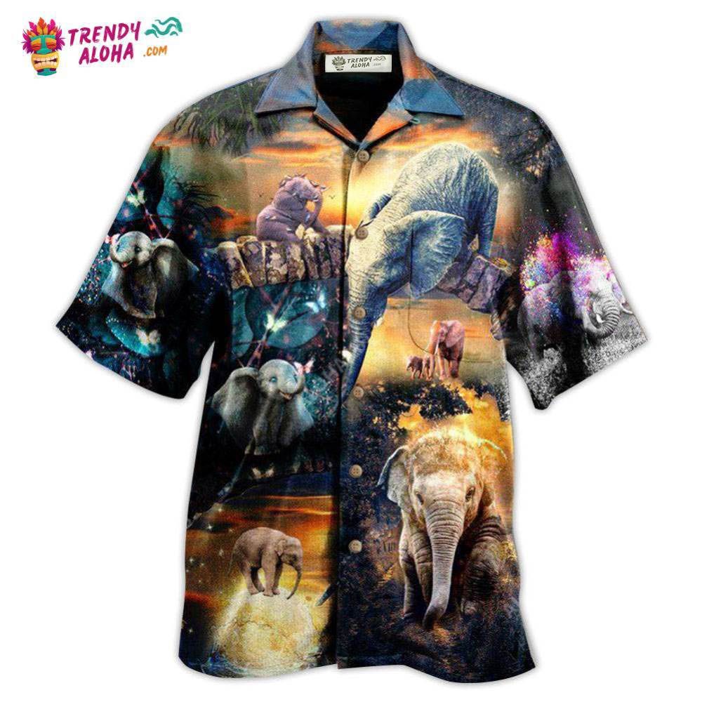 Elephant All Good Things Are Wild And Free Elephant Hawaiian Shirt – Trendy Aloha