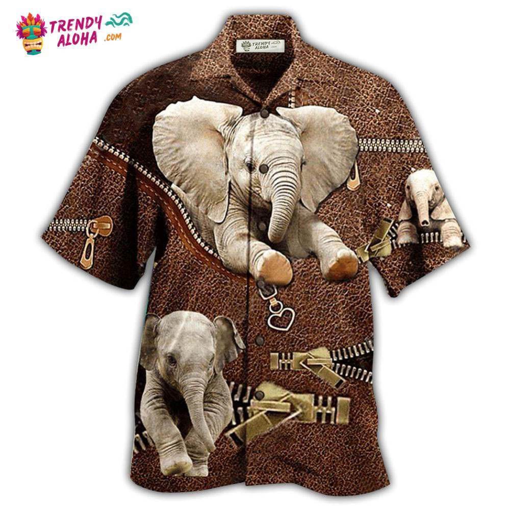 Elephant Awesome Style With Brow Hawaiian Shirt – Trendy Aloha