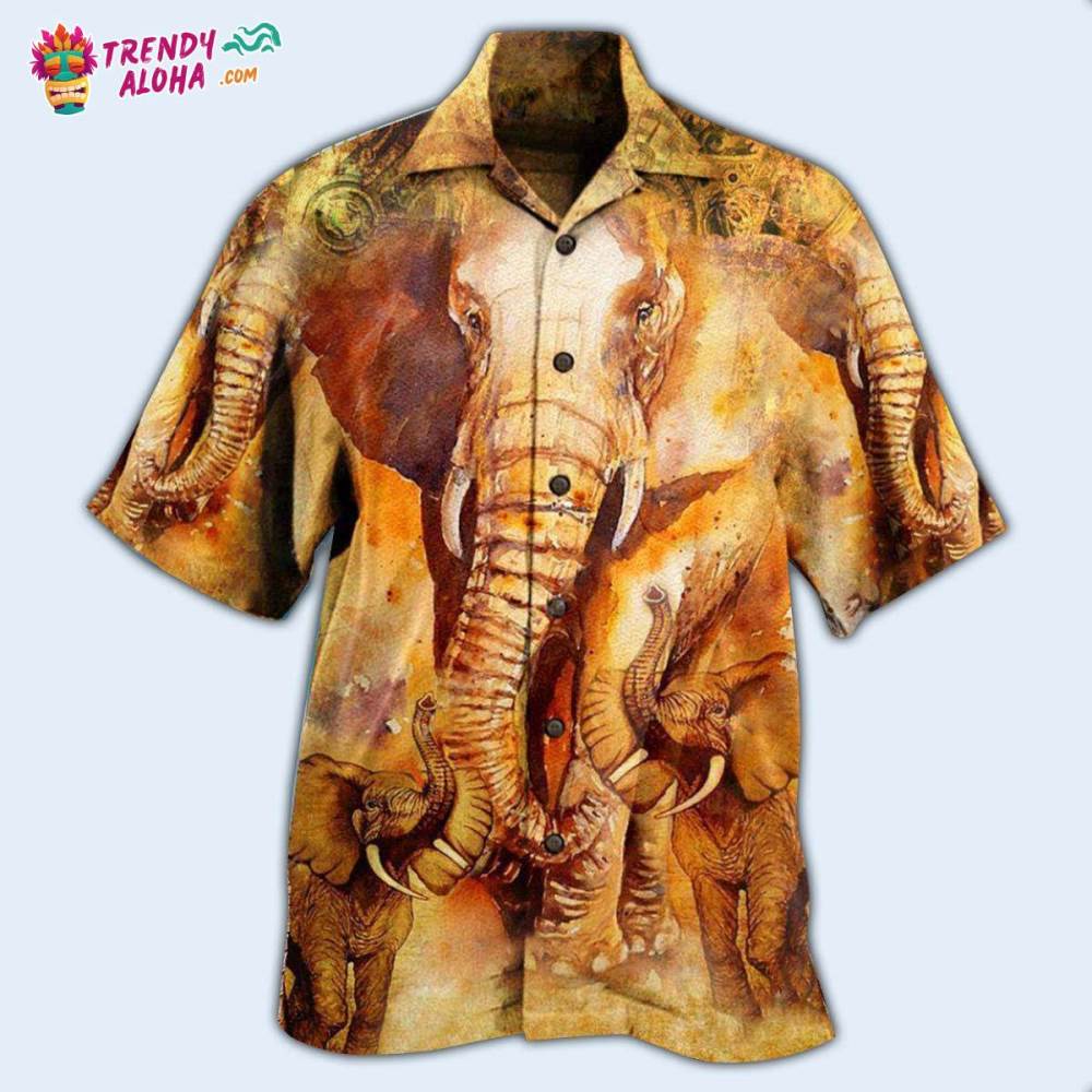 Elephant Born To Be The Biggest Hawaiian Shirt – Trendy Aloha