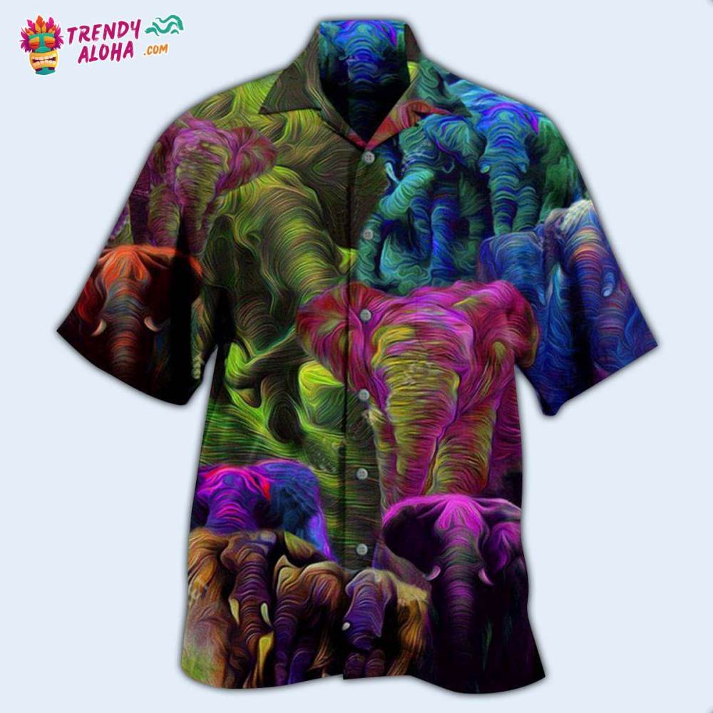 Elephant Colorful Style Hawaiian Shirt – Trendy Aloha