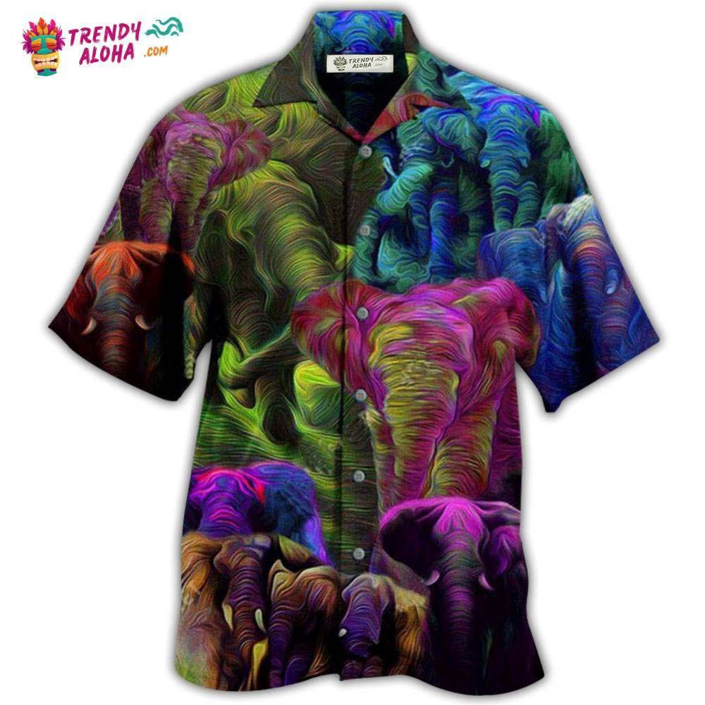 Elephant Colorful Style Hawaiian Shirt – Trendy Aloha