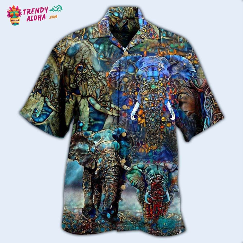 Elephant Love Forest Color Hawaiian Shirt – Trendy Aloha