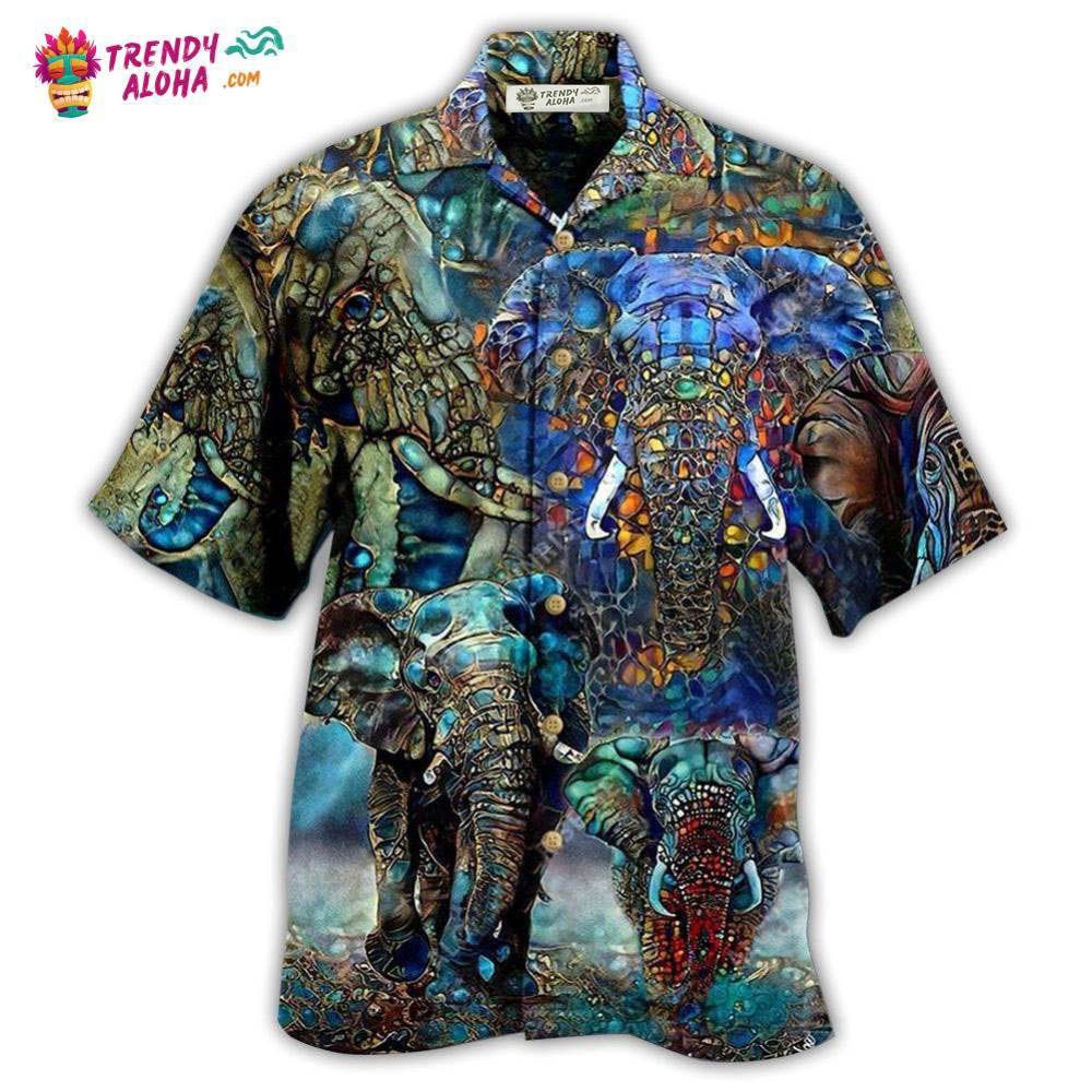 Elephant Love Forest Color Hawaiian Shirt – Trendy Aloha