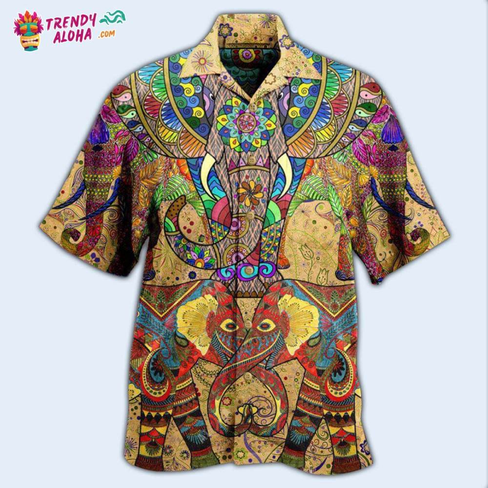 Elephant The Colorful Vintage Hawaiian Shirt – Trendy Aloha