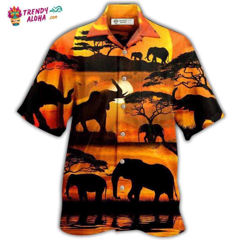 Elephant You’Re Stronger Than You Think In Yellow Sky Hawaiian Shirt – Trendy Aloha
