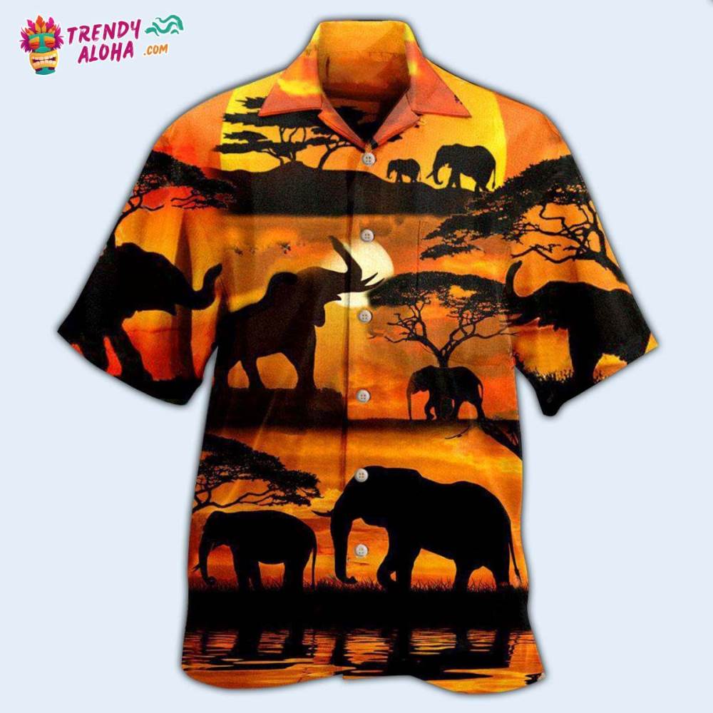 Elephant You’Re Stronger Than You Think In Yellow Sky Hawaiian Shirt – Trendy Aloha