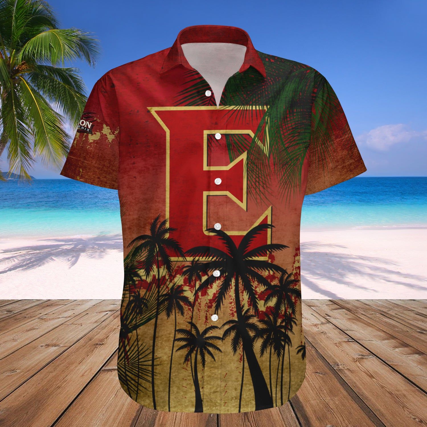 Elon Phoenix Hawaii Shirt Coconut Tree Tropical Grunge – NCAA