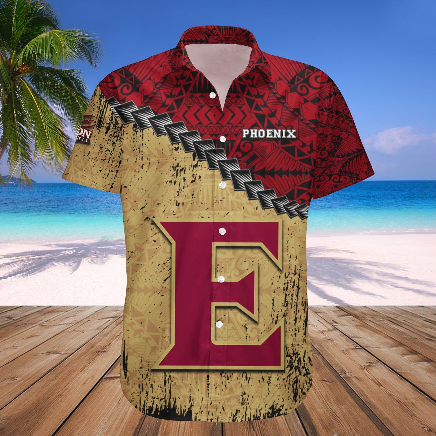Elon Phoenix Hawaii Shirt Grunge Polynesian Tattoo – NCAA