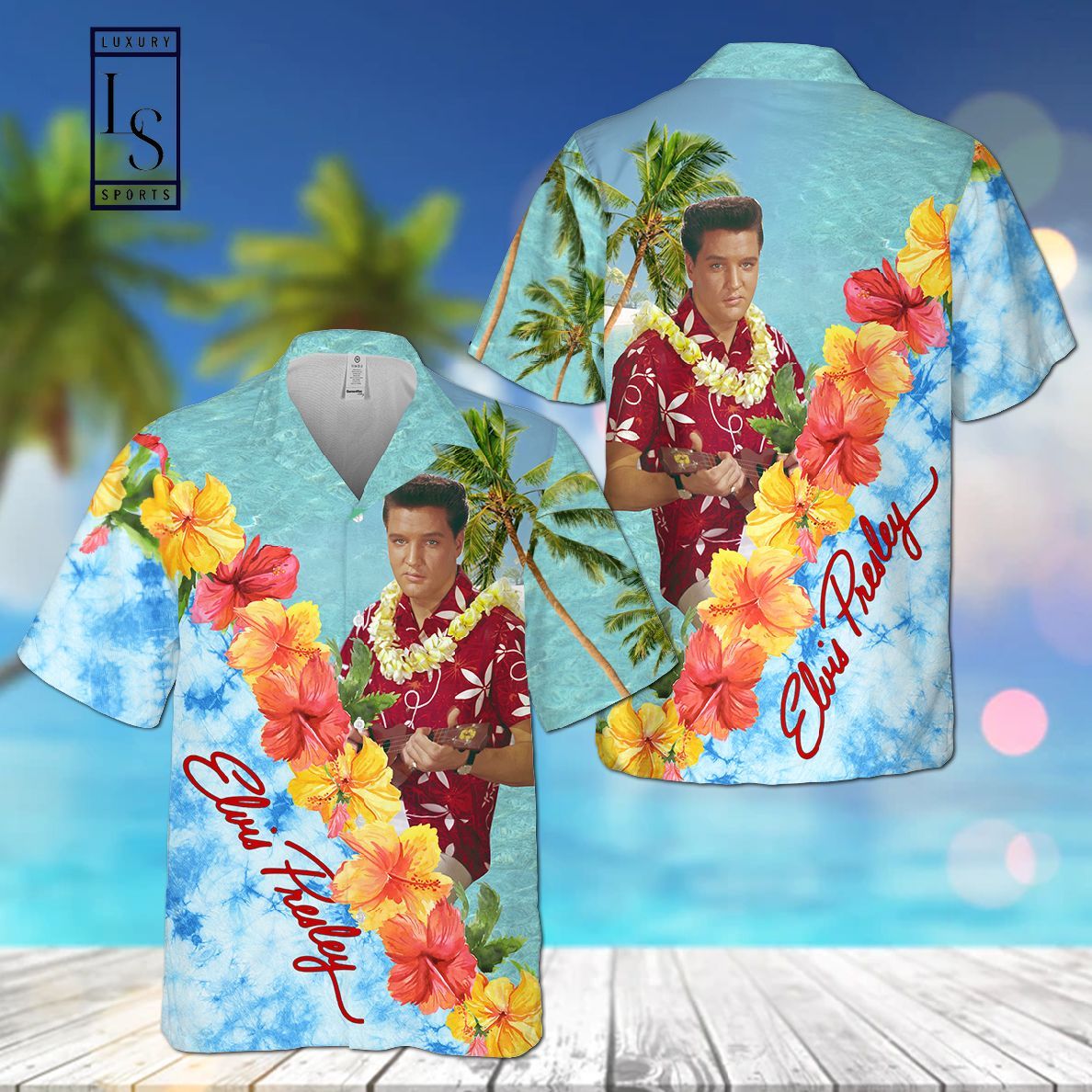 Elvis Presley Flowers Hawaiian Shirt