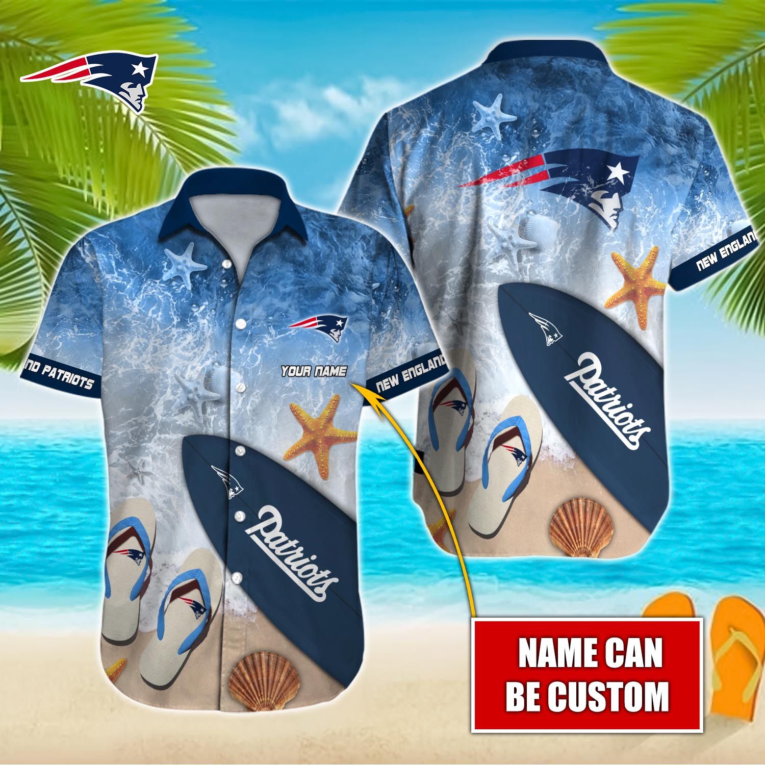 Embody New England Patriots in Hawaiian Threads