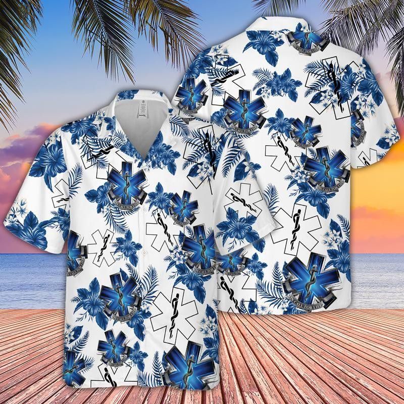 Ems Symbols Hibiscus Flower Hawaiian Shirt