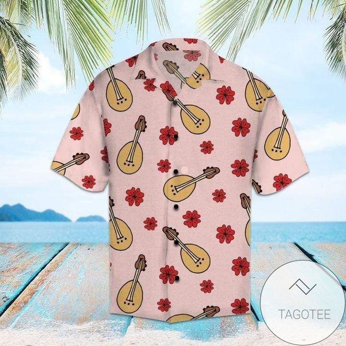 Enchanting Floral Theme Serenades Simple Ukulele Hawaiian Shirt