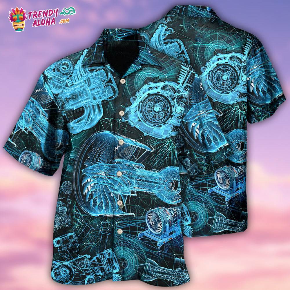 Engine Amazing Blueprint Hawaiian Shirt – Trendy Aloha