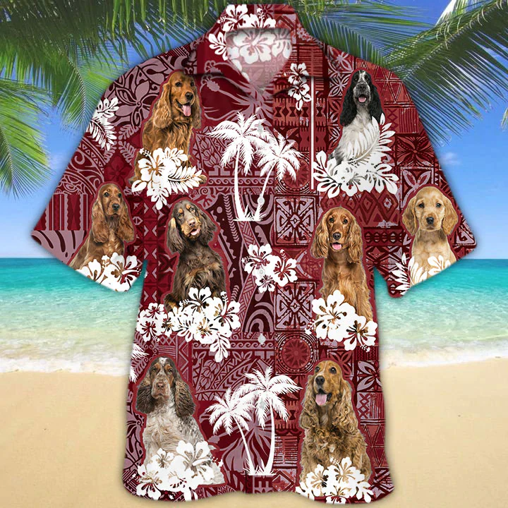 English Cocker Spaniel 2 Red Trendy Hawaiian Shirt, Gift For Dog Lover Shirts, Animal Summer Shirts, Trendy Hawaiian Shirt Men English Cocker Spaniel 2 Red Trendy Hawaiian Shirt, Gift For Dog Lover Shirts, Animal Summer Shirts, Trendy Hawaiian Shirt Men