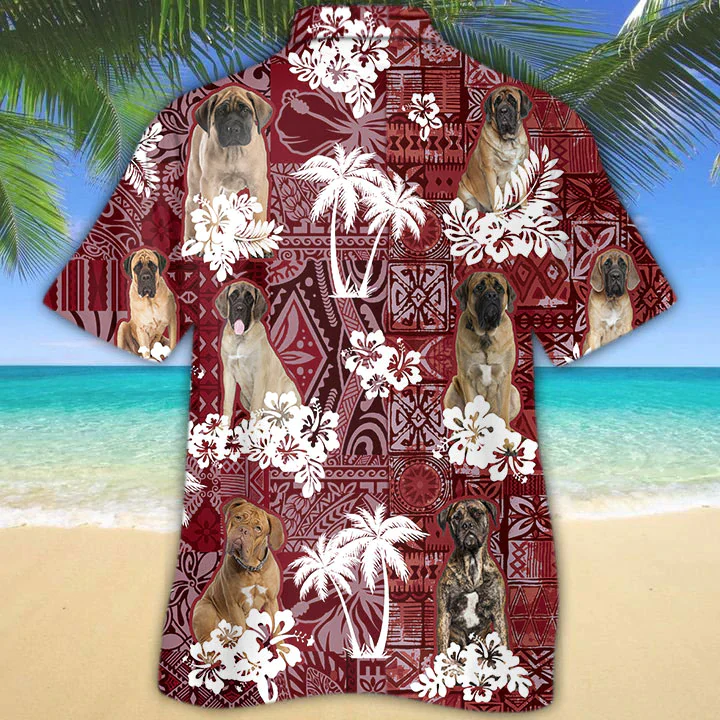 English Mastiff Red Trendy Hawaiian Shirt, Gift For Dog Lover Shirts, Animal Summer Shirts
