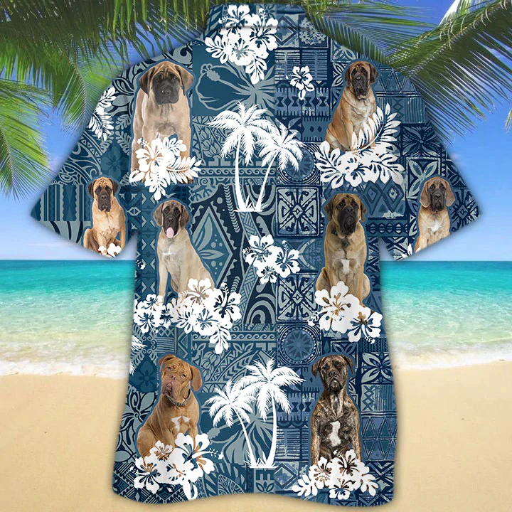 English Mastiff Trendy Hawaiian Shirt, Flowers Aloha Shirt For Dog Lovers