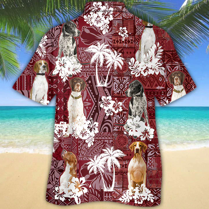 English Pointer Red Trendy Hawaiian Shirt, Gift For Dog Lover Shirts, Animal Summer Shirts