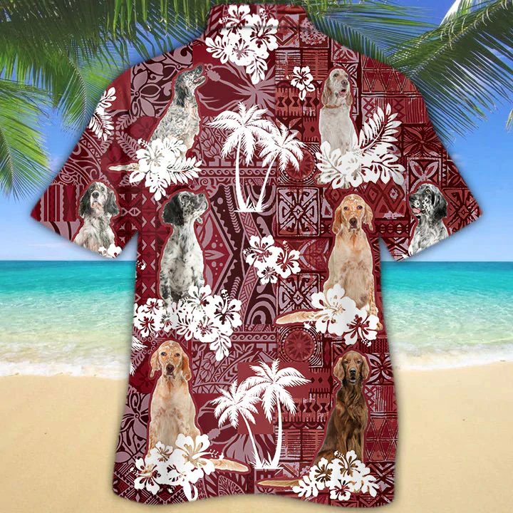 English Setter Red Trendy Hawaiian Shirt, Gift For Dog Lover Shirts, Animal Summer Shirts