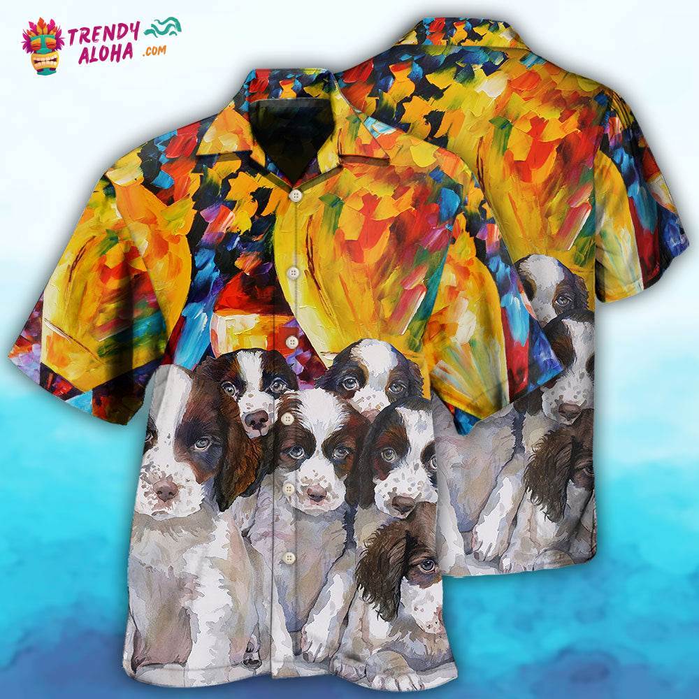 English Springer Spaniel Dog Art Dog Lovely Hawaiian Shirt – Trendy Aloha
