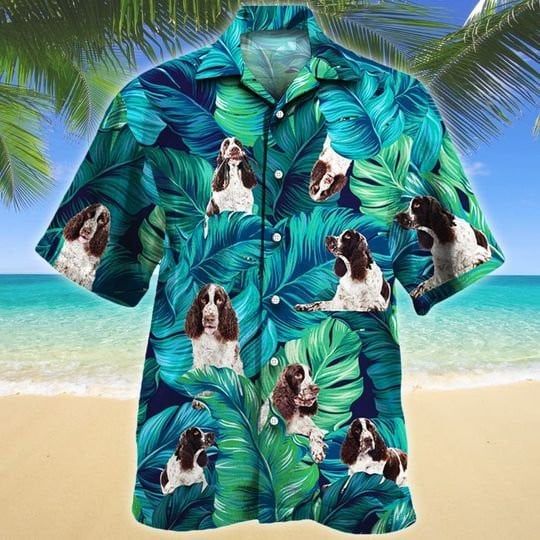 English Springer Spaniel Dog Lovers Hawaiian Style For Summertime All Printed 3D Hawaiian Shirt