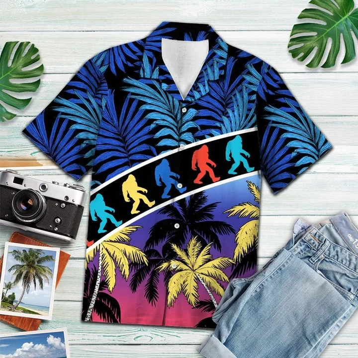 Enjoy The Vacation Tropical Coconut Palm Bigfoot Trendy Hawaiian Shirt For Men, Women Enjoy The Vacation Tropical Coconut Palm Bigfoot Trendy Hawaiian Shirt For Men, Women
