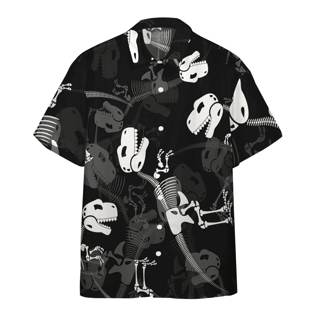 Enthralling Hawaiian Shirt Showcasing Jurassic Dinosaur Bones