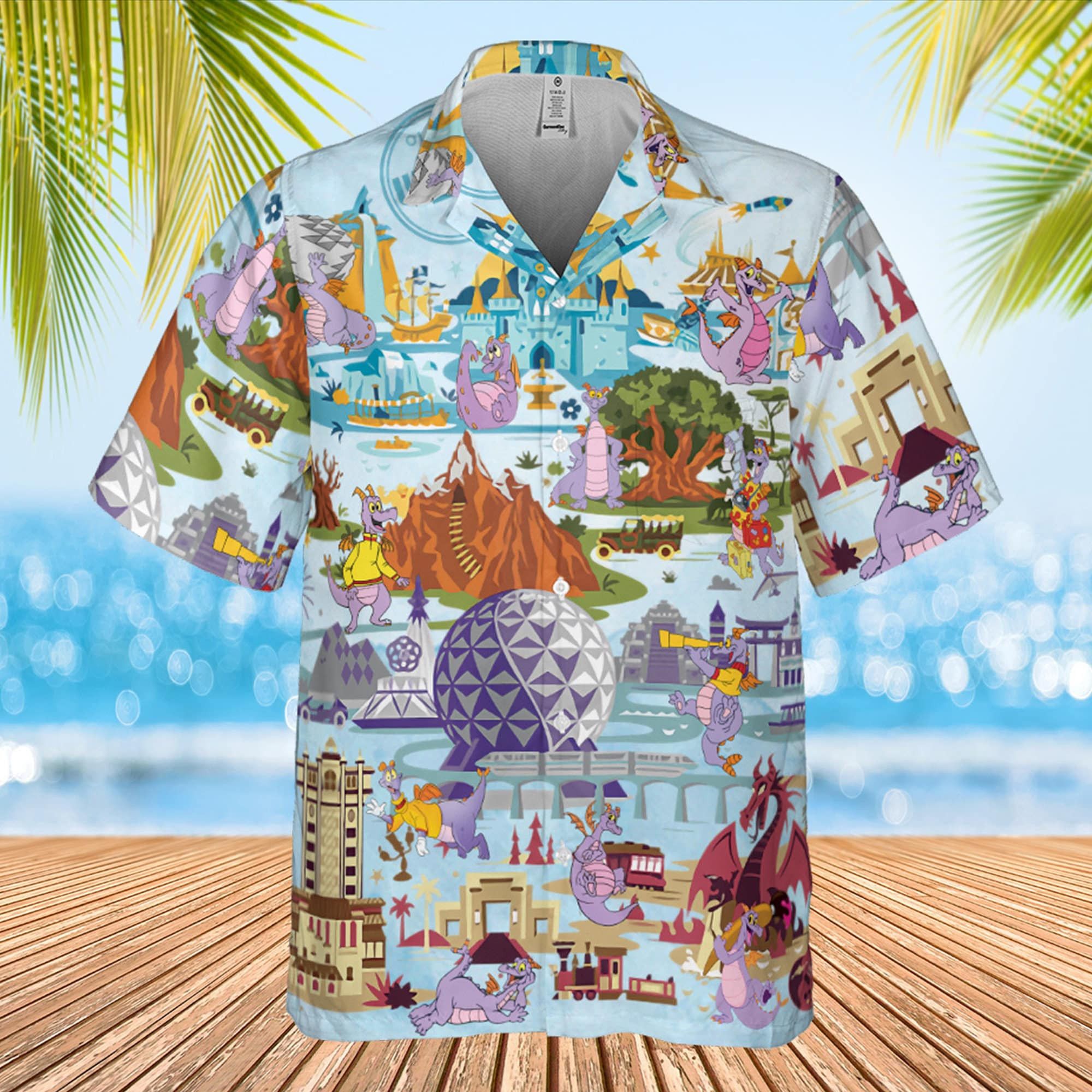 Est 1983 Epcot Disney Figment Funny Purple Dragon Trendy Hawaiian Shirt