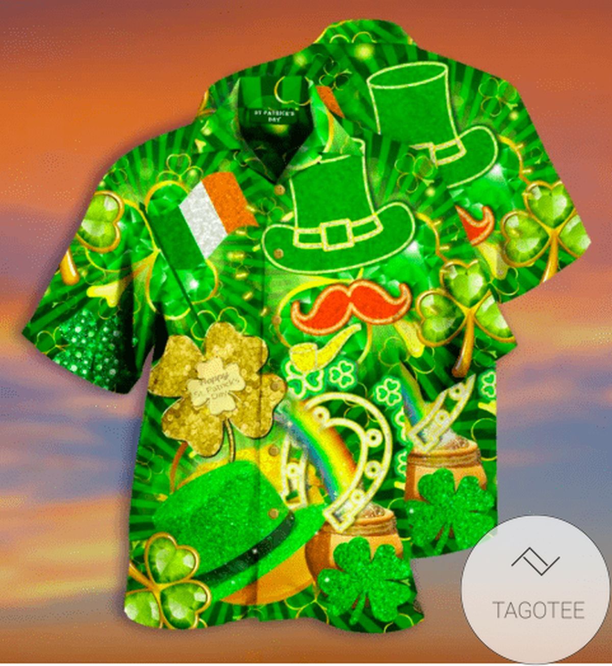 Everyone Is IrisSt Patricks Day Shamrock Gold Green Hawaiian Shirt