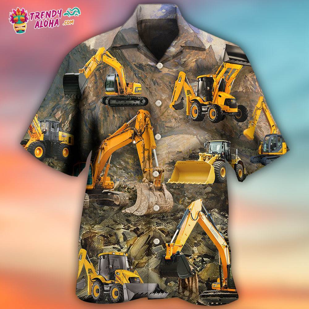 Excavator Mountain Basic Style Hawaiian Shirt – Trendy Aloha