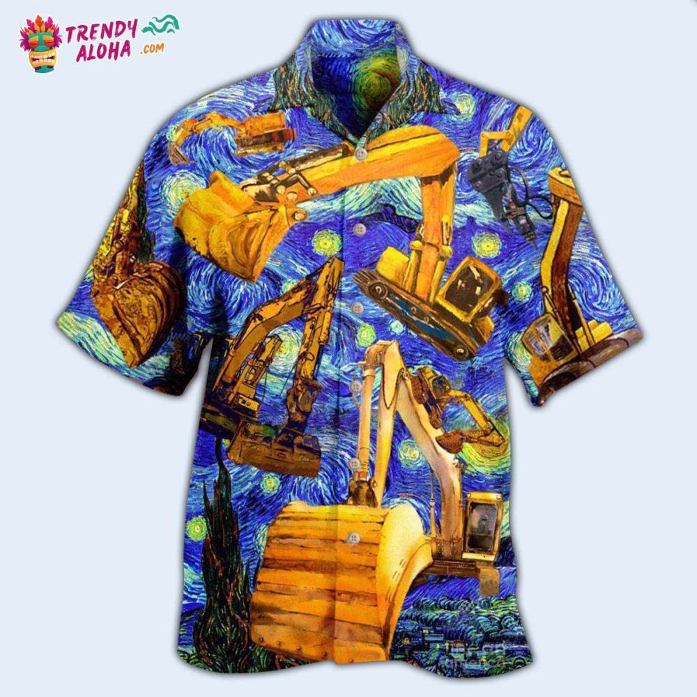 Excavator See You Later Art Hawaiian Shirt – Trendy Aloha