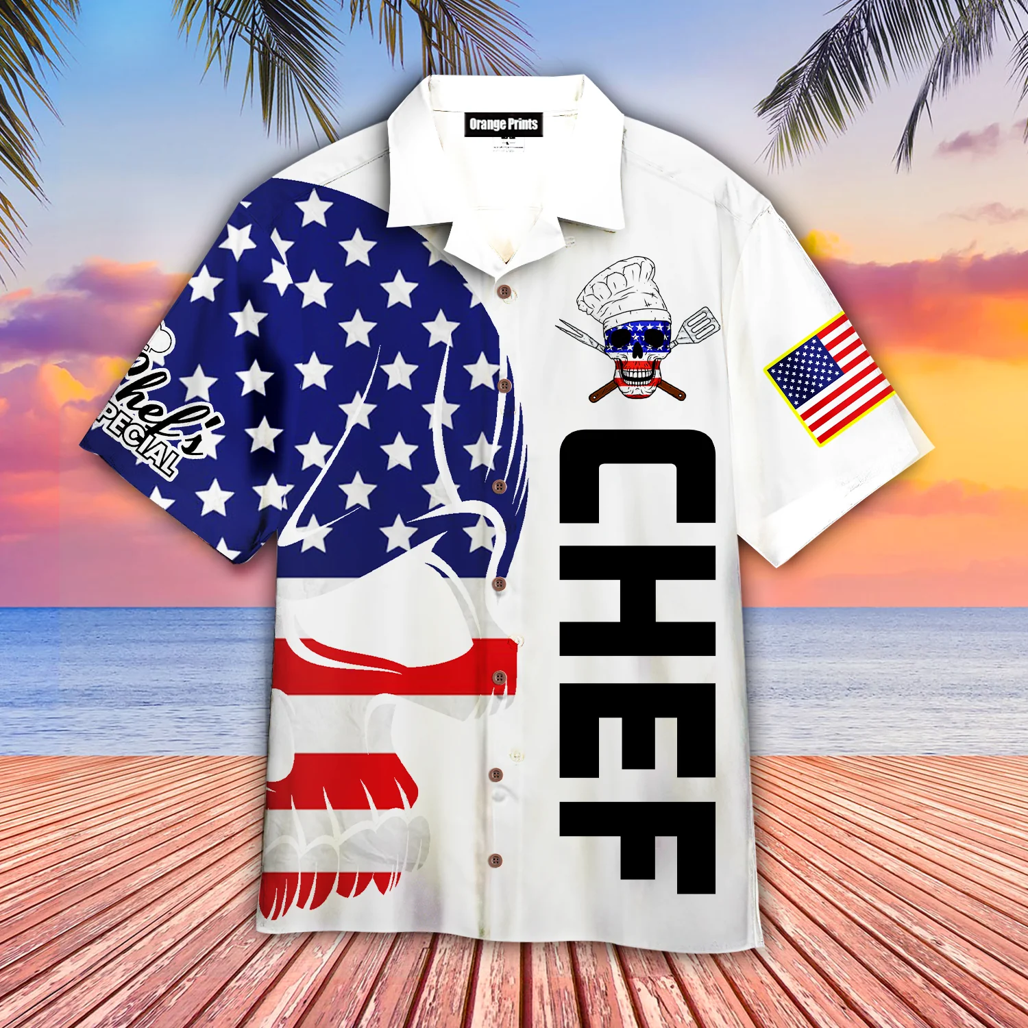 Exclusive Chef’s Skull Design for Hawaiian Shirt Lovers