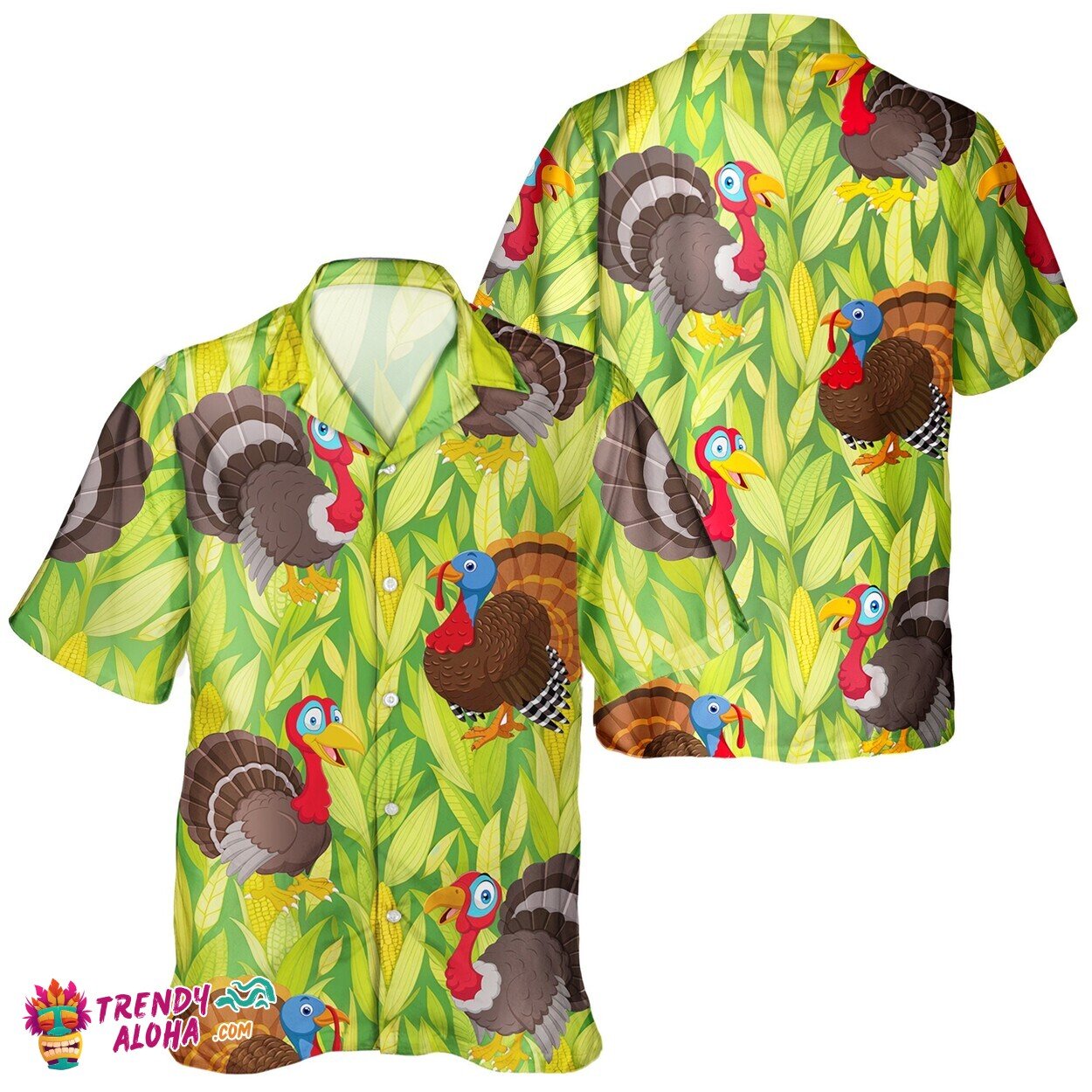 Exclusive Turkey with Autumn Pumpkin Leaf Unisex Thanksgiving Shirt