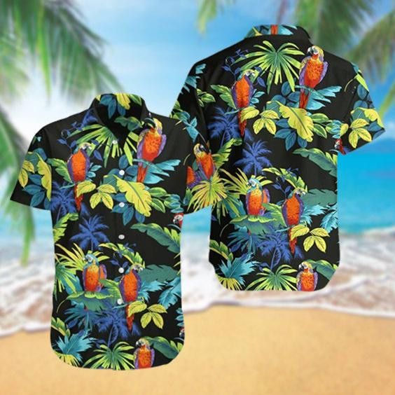 Exotic Parrot Feathers Enrich this Hawaiian Shirt
