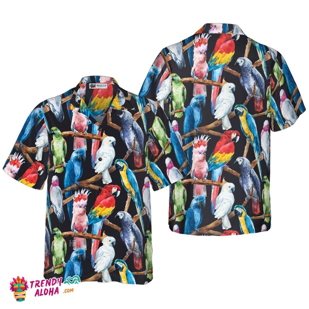 Exotic Parrots & Plant Hawaiian Shirt
