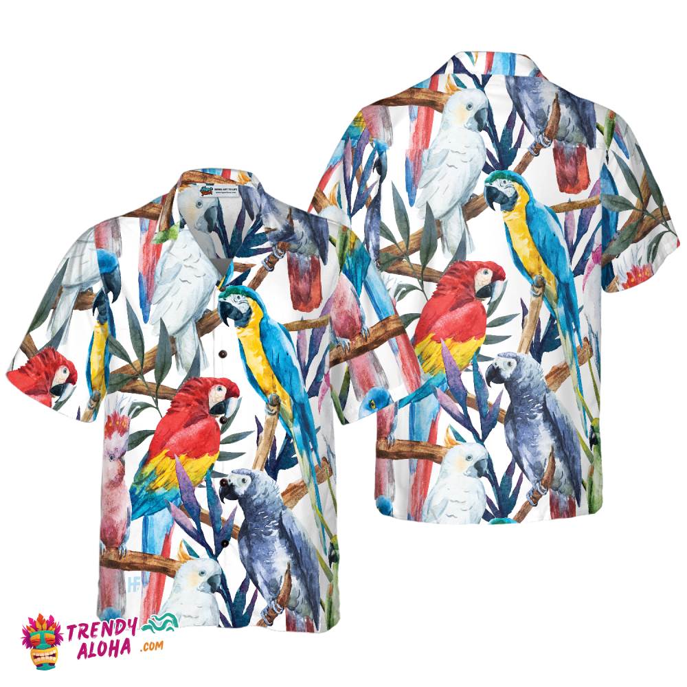 Exotic Parrots & Plant V2 Hawaiian Shirt