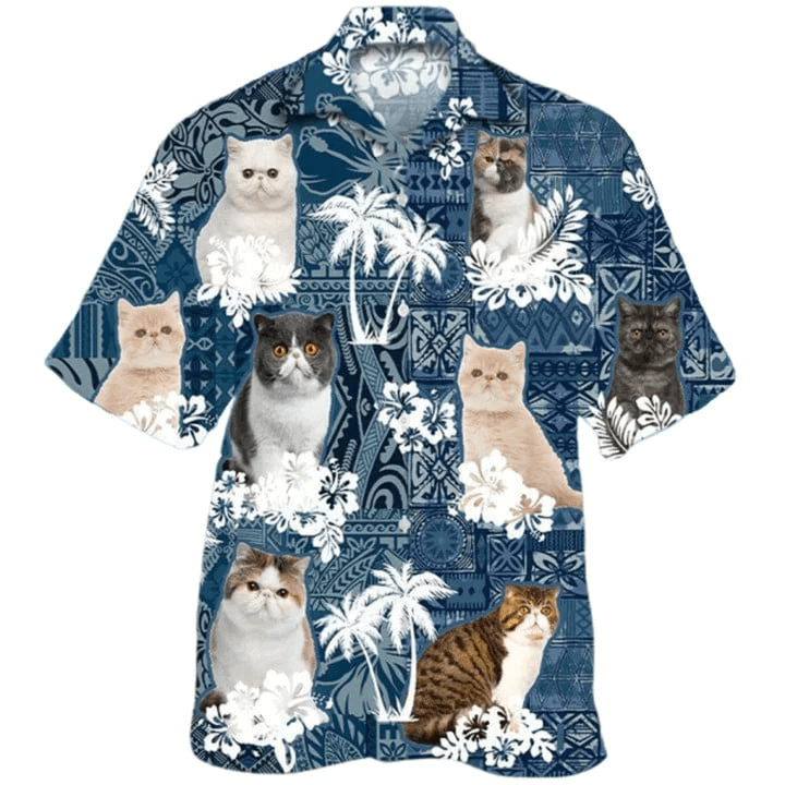 Exotic Shorthair Trendy Hawaiian Shirt, Aloha Beach Shirt For Cat Lovers, Cat In Trendy Hawaiian Shirt, Aloha Trendy Hawaiian Shirt