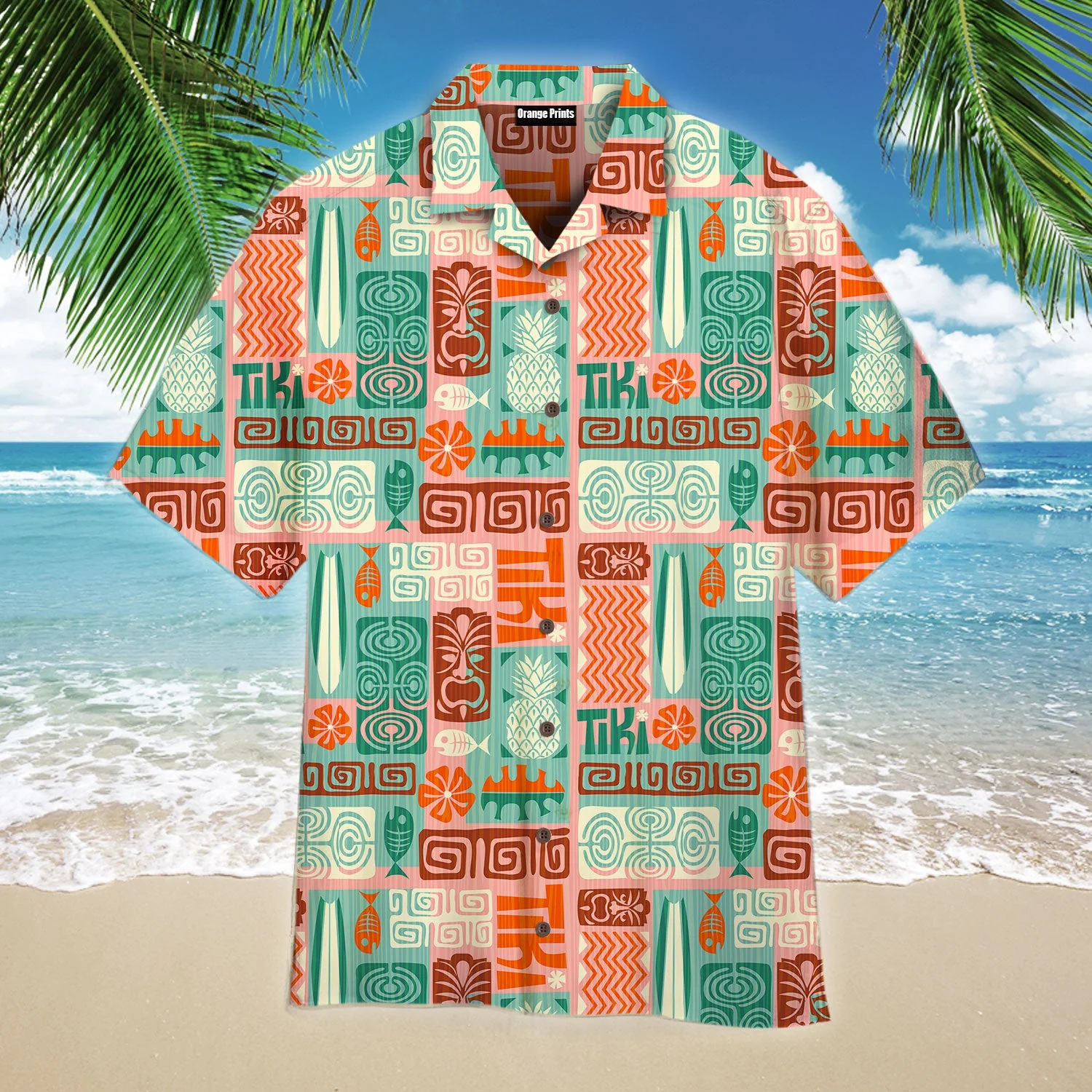 Exotic Tiki Pattern Trendy Hawaiian Shirt For Aloha Shirt