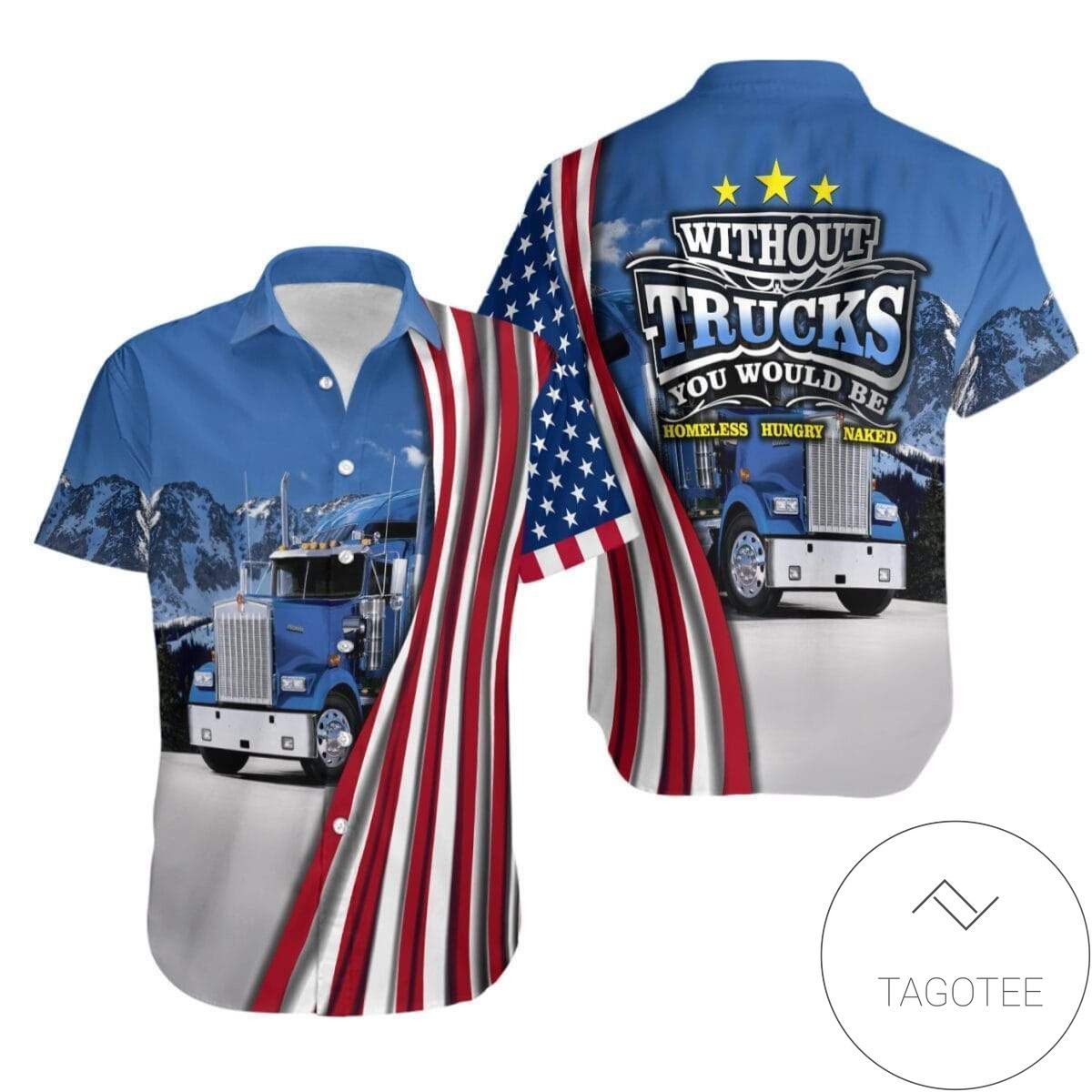 Expressive Truck Driver Themed Creatively Designed Hawaiian Shirt
