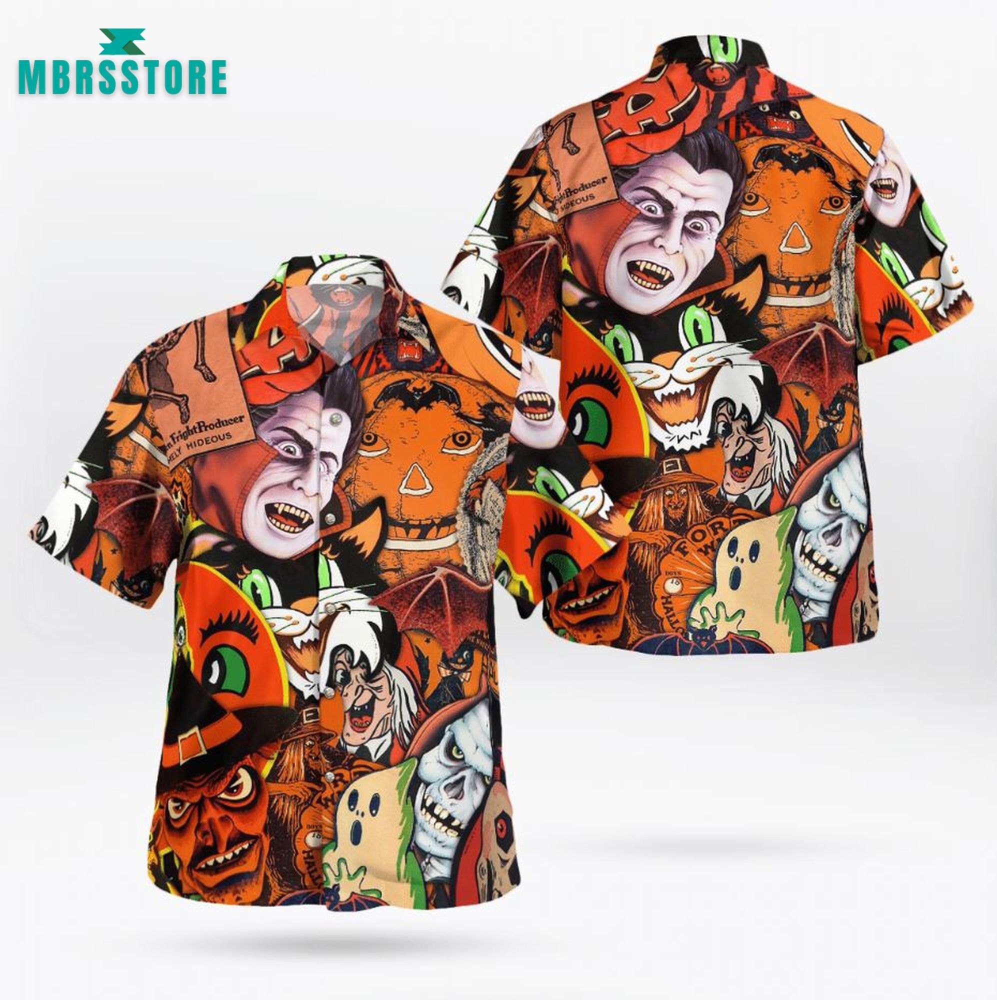 Extremely Hideous Horror Halloween Trendy Hawaiian Shirt
