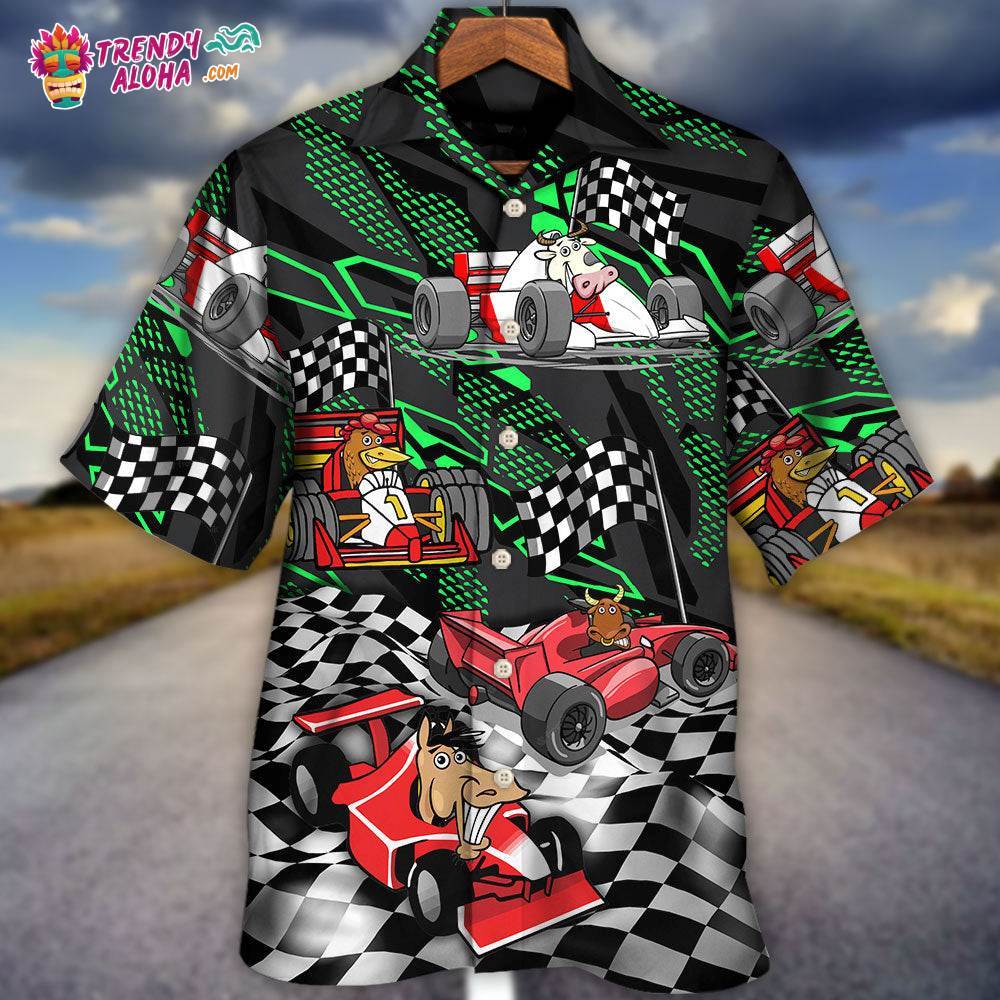 F1 Formula One Animals Kart Racing Speed Lover Hawaiian Shirt – Trendy Aloha