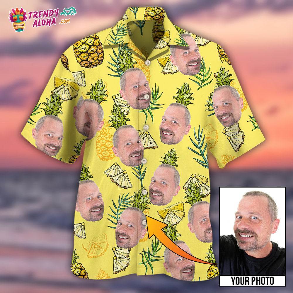 Face Aloha Pineapple Custom Photo Hawaiian Shirt – Trendy Aloha