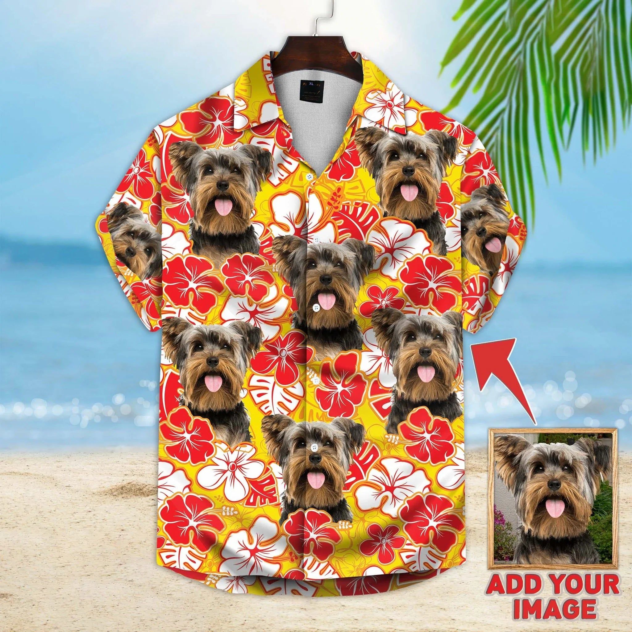 Face Blossoms: Customized Floral Print Hawaiian Shirt
