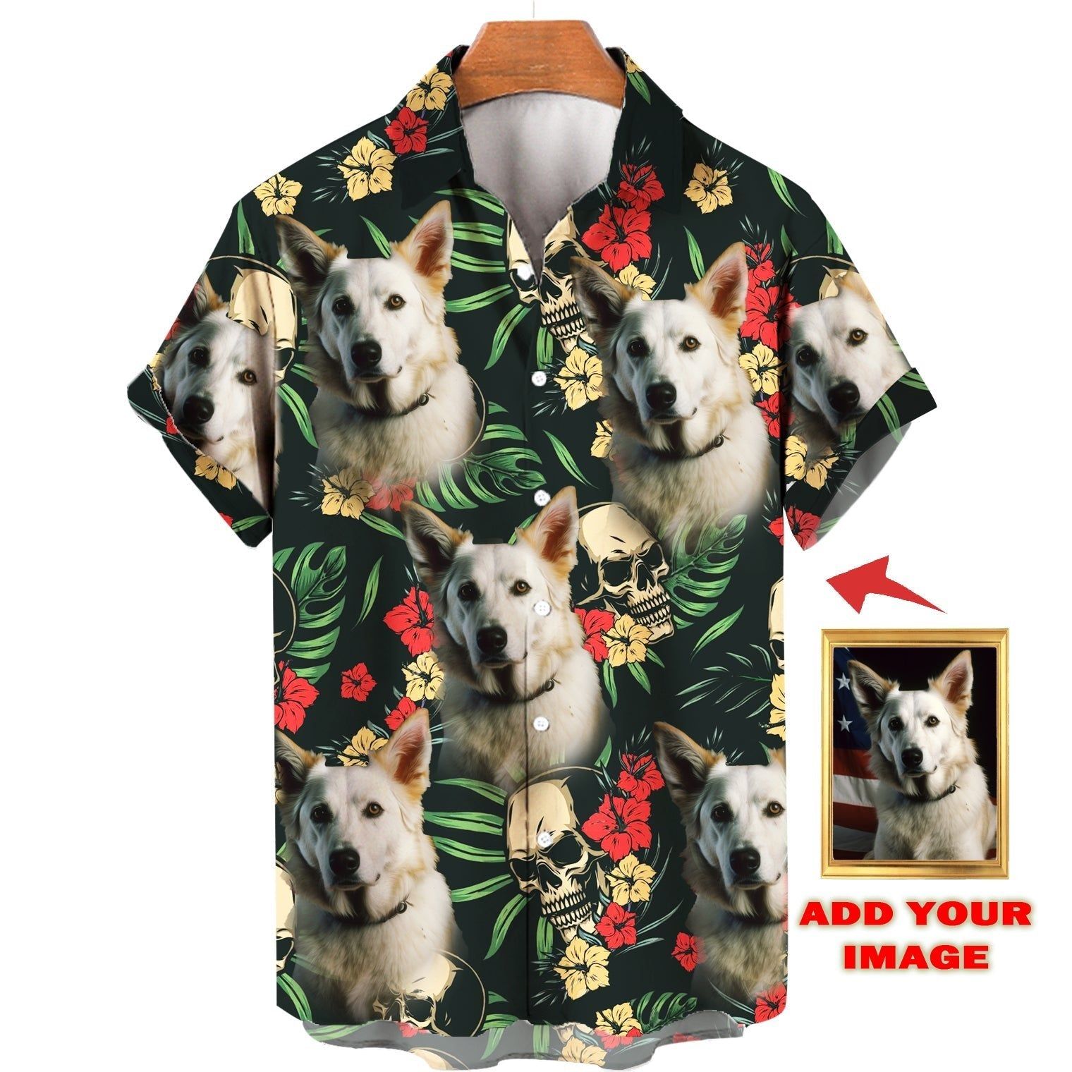 Face Personalized Gift For Pet Lovers Tropical Colorful Seamless With Skulls, Flowers & Leaves Pattern Hawaiian Shirt Face Personalized Gift For Pet Lovers Tropical Colorful Seamless With Skulls, Flowers & Leaves Pattern Hawaiian Shirt