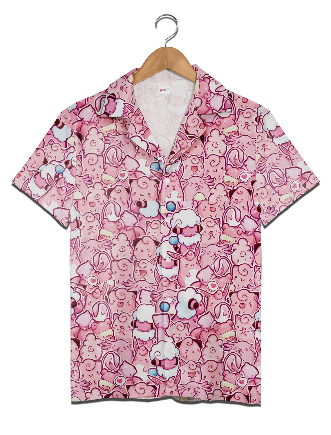 Fairy Type Seamless Pattern Pokemon Button Up Hawaiian Shirt