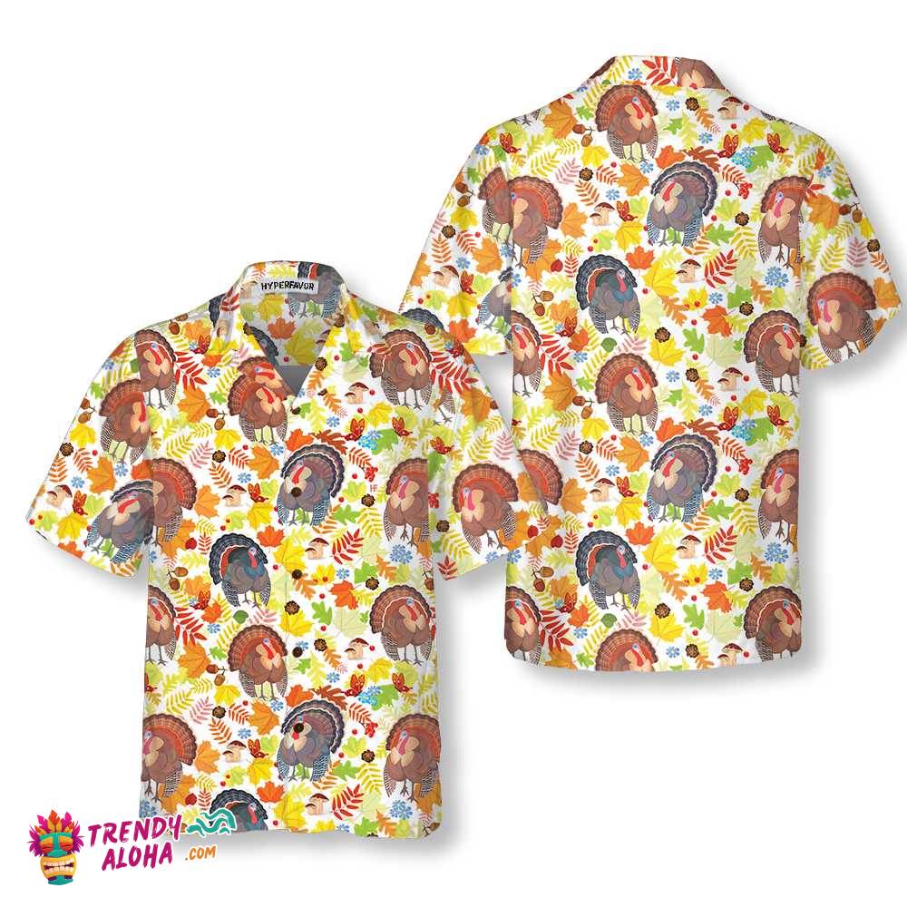 Fall For Thanksgiving Turkeys Hawaiian Shirt, Funny Thanksgiving Gobble Shirt, Gift For Thanksgiving Day