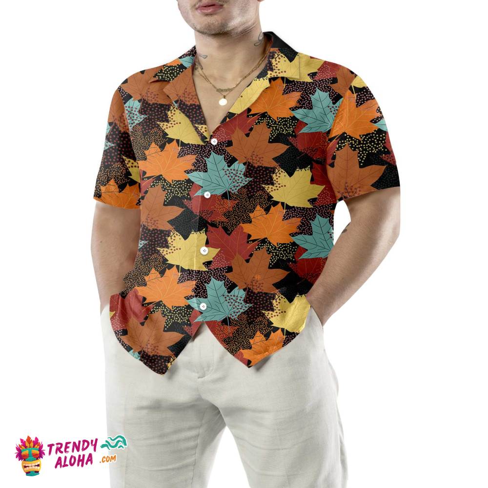 Fall Maple Leaves Black Hawaiian Shirt, Autumn Thanksgiving Shirt, Unique Gift For Thanksgiving Day Fall Maple Leaves Black Hawaiian Shirt, Autumn Thanksgiving Shirt, Unique Gift For Thanksgiving Day